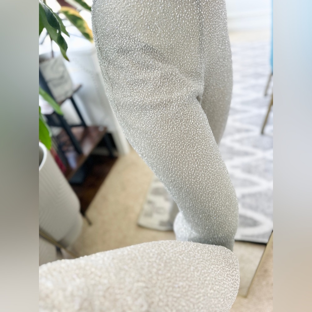 Badgley Mischka Runway Fully Beaded Ivory Pants - Picture 3 of 10